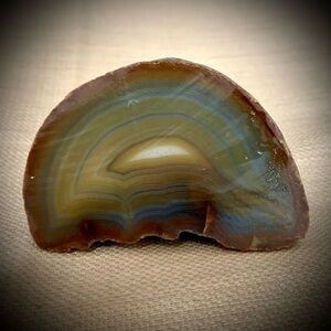 🪨Natural Banded Agate Half – Polished Face / Raw Back